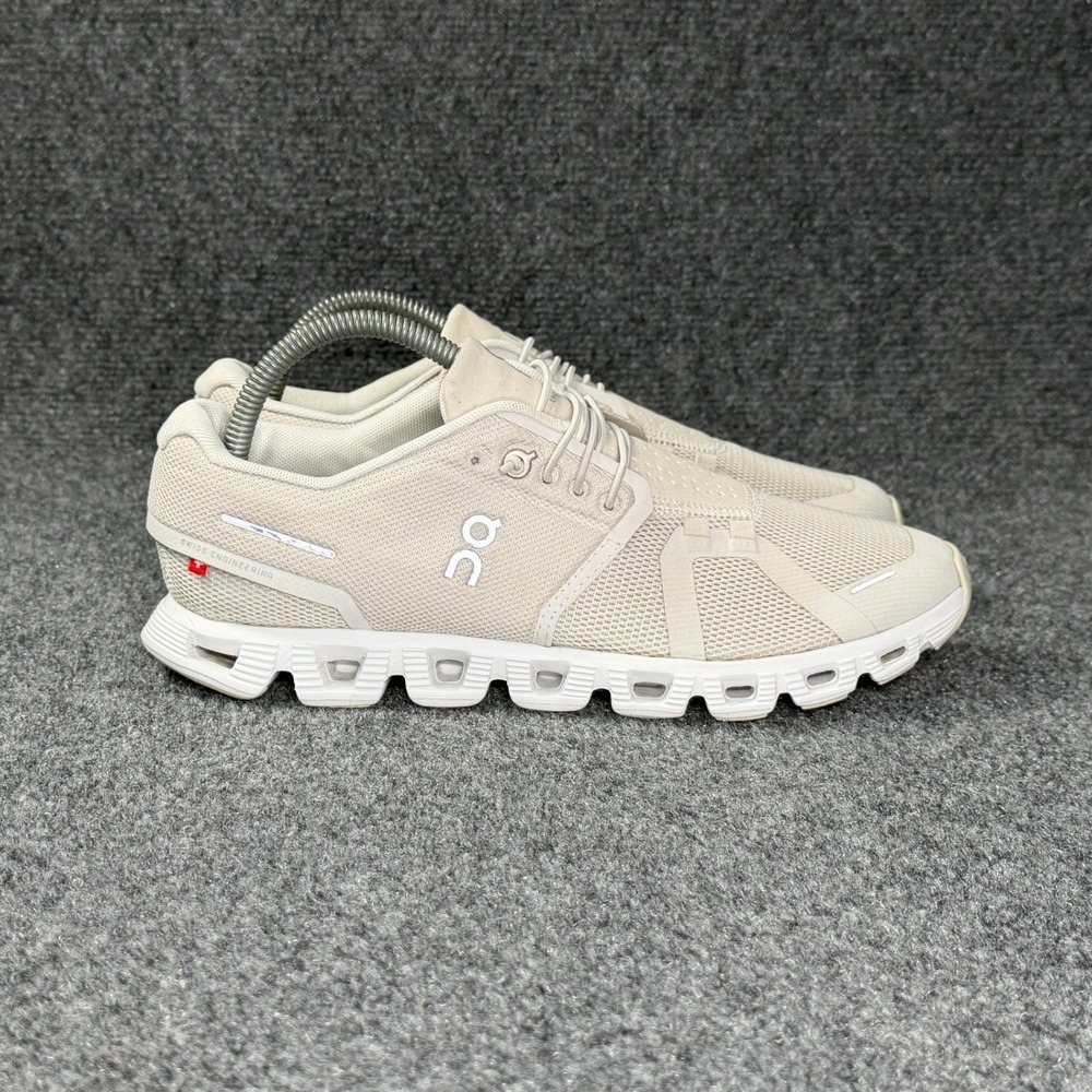 On Running Cloud 5 Shoes Women's 9.5 Pearl White Cream Athletic Training Sneaker - Picture 1 of 12